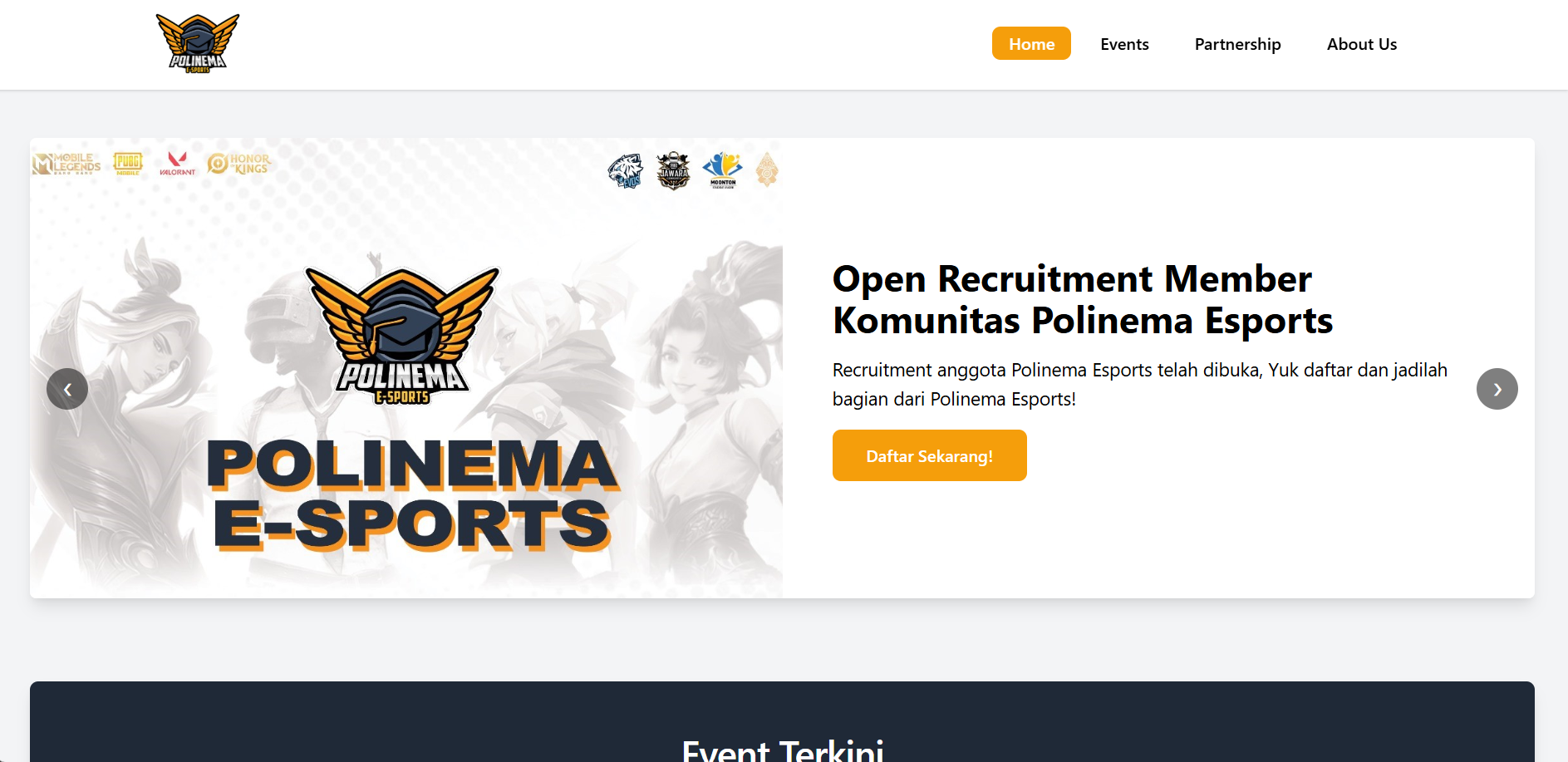 Polinema Esports Website thumbnail